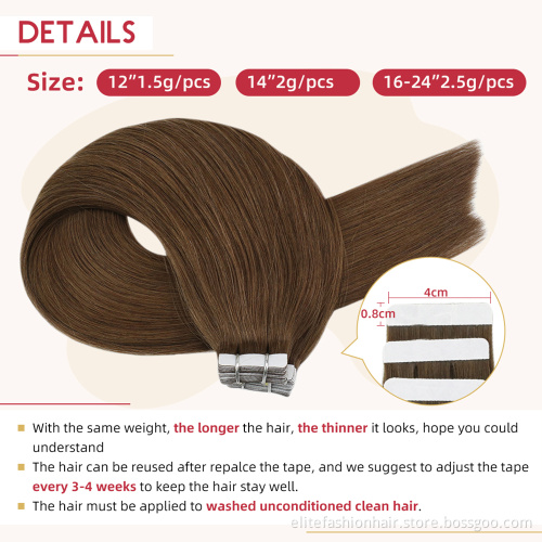 Tape In Hair Extensions Human Hair Remy 20pcs/set Skin Weft Real Natural Hair Extension